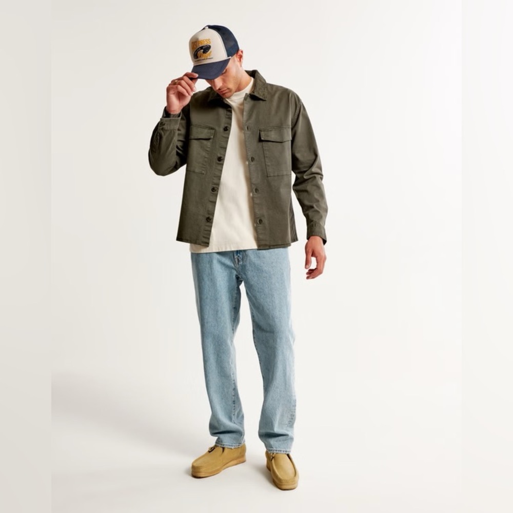 Abercrombie Men’s Rigid Denim Loose Jean Light Wash (31x32)